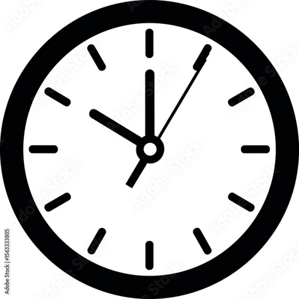 Fototapeta wall clock icon, vector illustration on transparent background