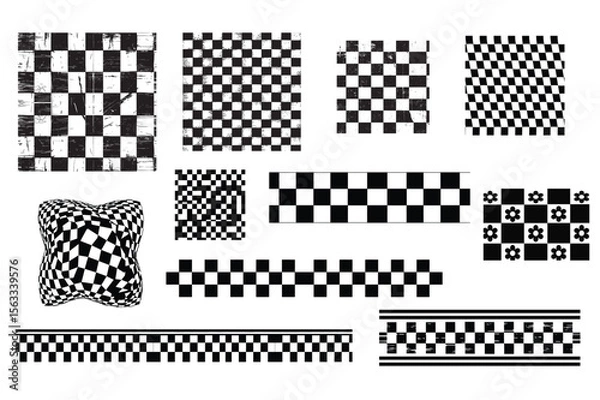 Fototapeta Varied Checkerboard Pattern Set