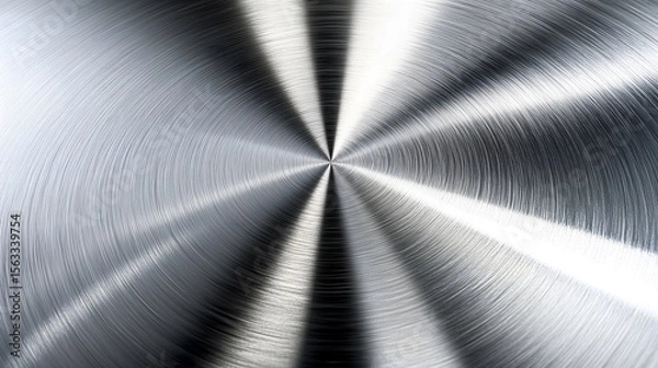 Obraz stainless steel background with elegant abstract patterns rotating in circular motion creating visually appealing play of reflections and shadows.