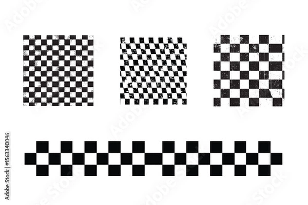 Fototapeta Distressed Checkerboard Pattern Set