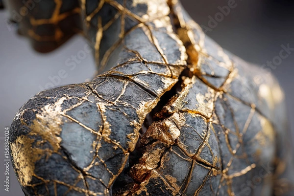 Obraz Exploring the connection between trauma and beauty in kintsugi inspired art of the human body