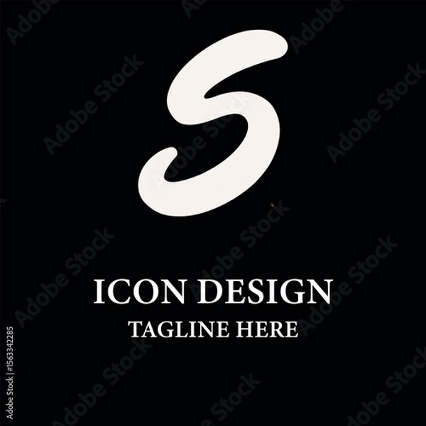 Fototapeta Creative S letter classical initial typography monogram line art modern unique branding