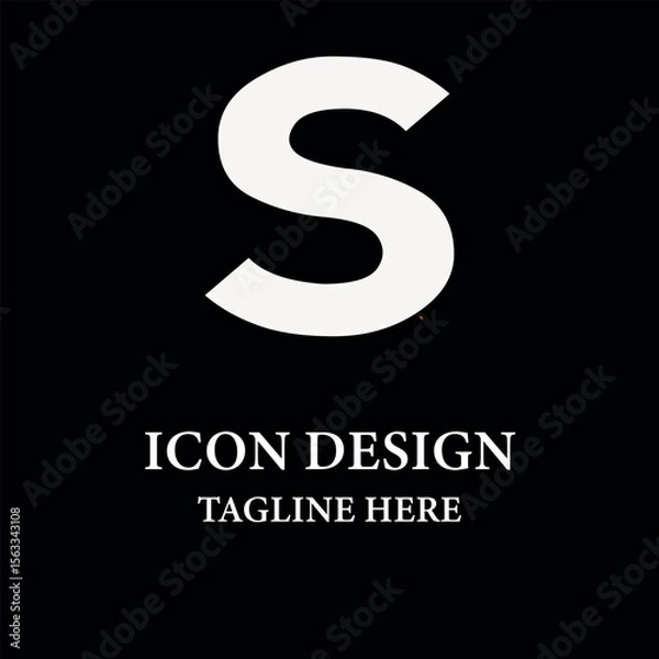 Fototapeta Modern minimalist initial letter S logo Minimal shape alphabet letter S