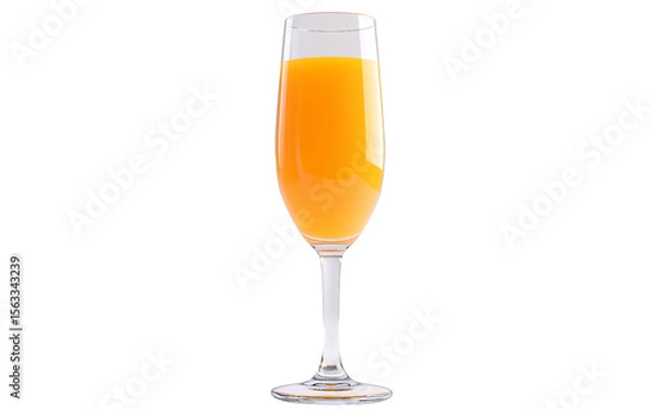 Fototapeta Refreshing mimosa drink with vibrant citrus color presented in a tall flute glass isolated on transparent background PNG