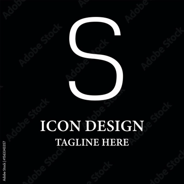 Fototapeta S logo design with simple minimalist line art style and modern for brand