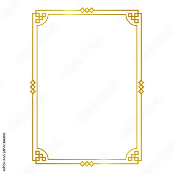 Obraz gold border frame vector.eps