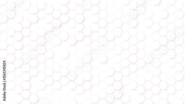 Fototapeta Minimal white hexagon background with soft shadows, clean and modern abstract design.