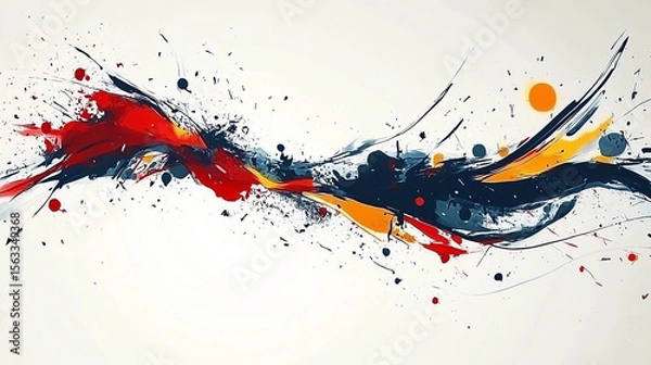 Obraz Paint drips and smears, colorful texture, UI pattern