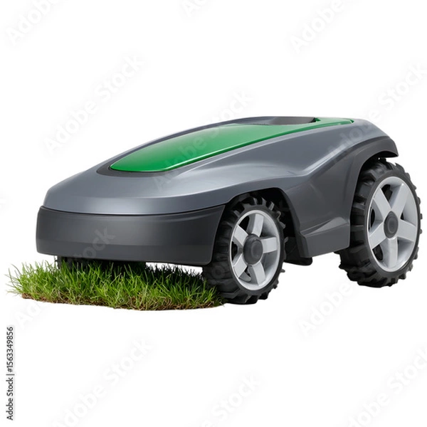 Obraz Robotic lawn mower on grass