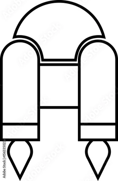 Fototapeta Jetpack line icon. Vector from automation, high tech. Water sport activity on beach with jet backpack symbol. Air fly transportation booster illustration. Space craft futuristic propulsion device sign