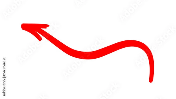 Fototapeta Red arrow isolated on transparent background