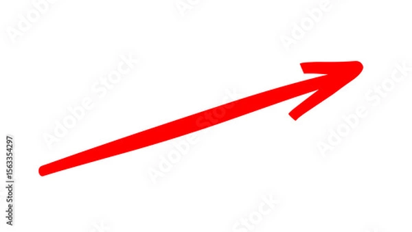 Fototapeta Red arrow isolated on transparent background