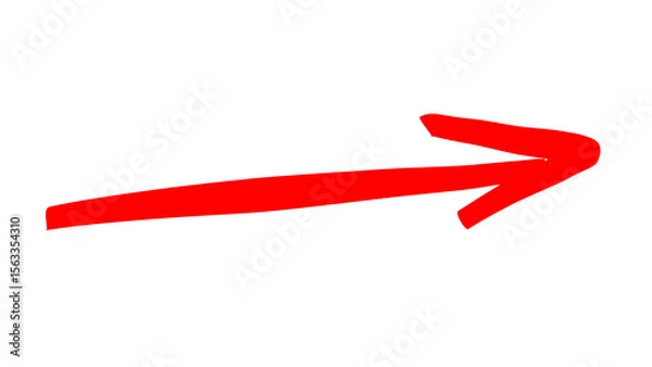 Fototapeta Red arrow isolated on transparent background