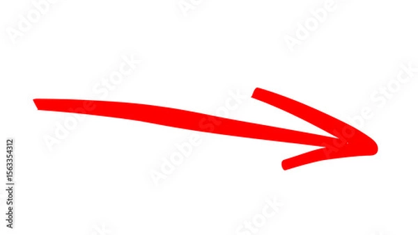 Fototapeta Red arrow isolated on transparent background