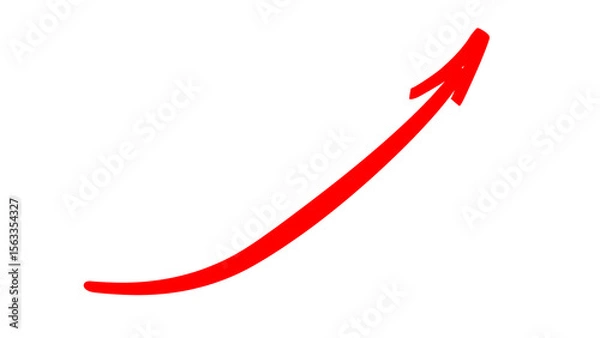 Fototapeta Red arrow isolated on transparent background