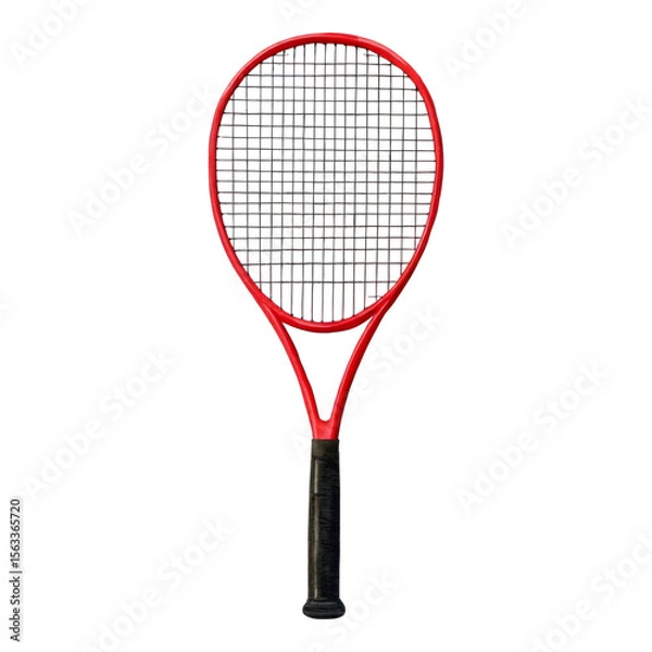 Fototapeta Isolated Red Tennis Racket on Transparent Background
