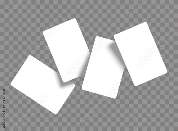 Fototapeta Four playing empty cards flying mockup