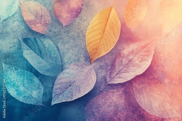 Fototapeta A background of colorful bright leaves. 
