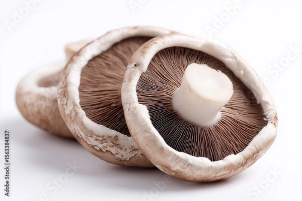 Fototapeta Edible mushroom isolated on white background, Campione mushroom, Porter Bello mushroom for cooking in supermarket