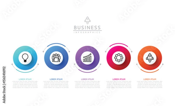 Fototapeta Vector business Presentation Connecting Steps Infographic Template