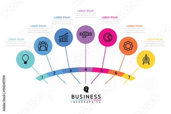 Fototapeta Vector business Presentation Connecting Steps Infographic Template