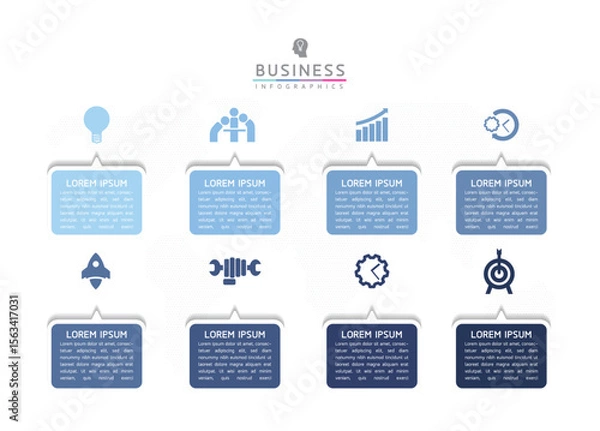 Fototapeta Vector business Presentation Connecting Steps Infographic Template