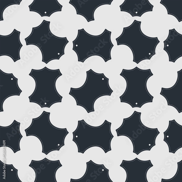 Obraz Leather craft seamless pattern with Genuine leather symbol. Vector illustration