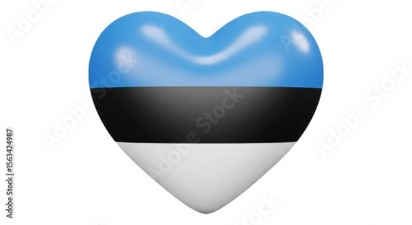 Obraz Estonian Heart: A vibrant depiction of love and patriotism, showcasing the Estonian flag rendered in the shape of a heart, symbolizing unity and national pride.