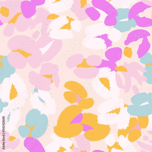 Fototapeta Floral seamless pattern with abstract different flowers. Vector background, design, print