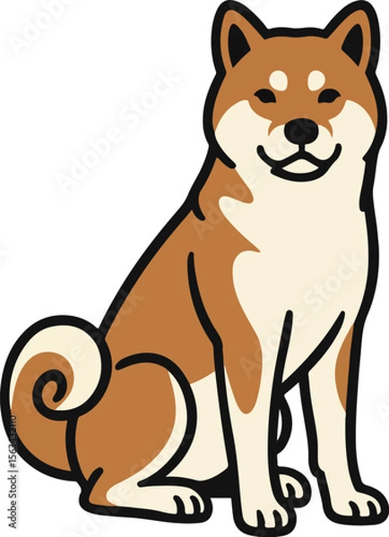 Obraz akita dog vector illustration