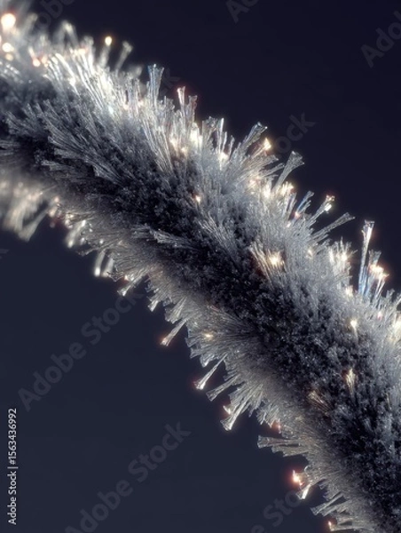 Obraz Close-Up of Frost-Covered Plant Stem