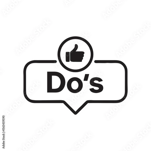 Obraz Instagram Do's Notification Icon Thumbs Up Symbol for Positive Reinforcement Guidelines and Recommendation on Social Media Platform Trends