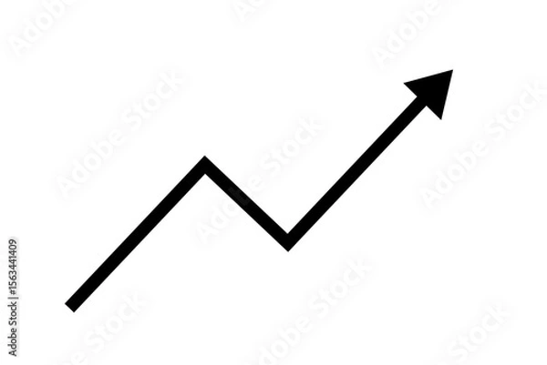 Obraz Illustration of graph with black arrow isolated on transparent backdrop