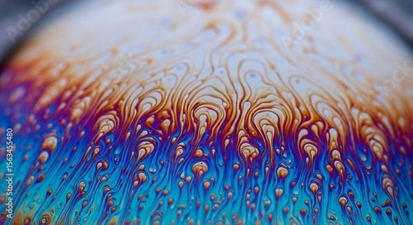 Fototapeta Abstract Macro Photograph of Colorful Soap Bubble Patterns