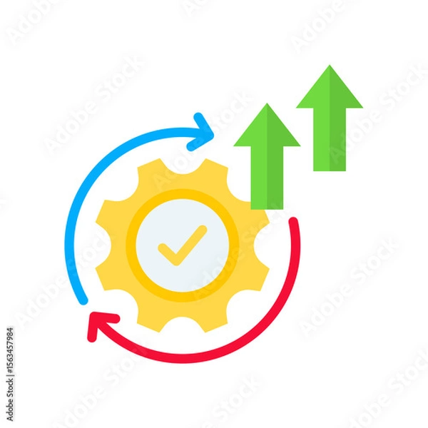 Fototapeta Continuous Improvement flat color icon