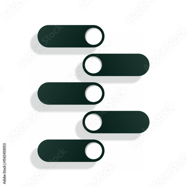 Fototapeta infographic with five levels in dark green