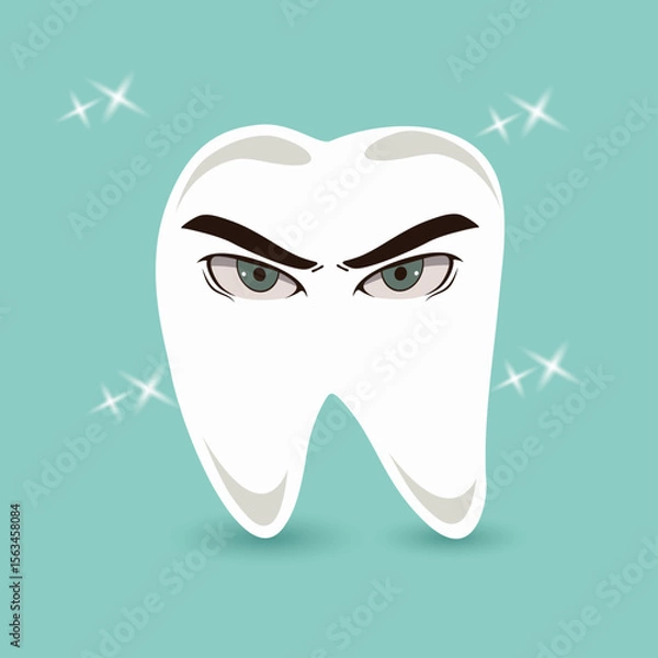 Fototapeta white teeth with an expression that is ready to eat anything because it is very healthy