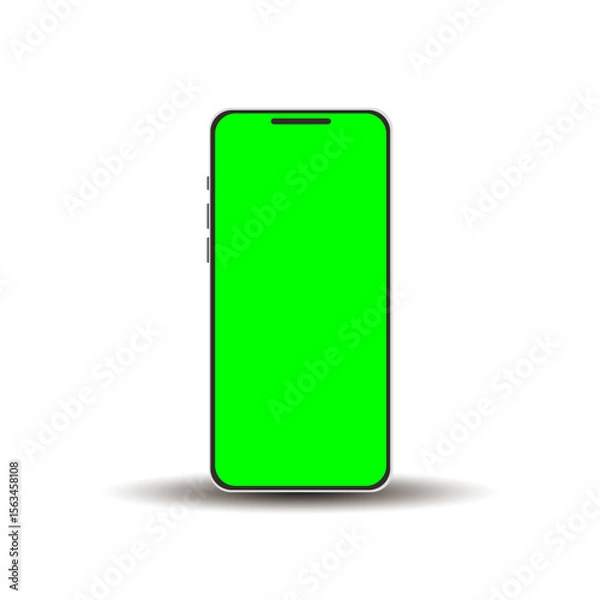 Fototapeta modern realistic mobile screen with green screen
