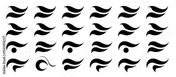 Fototapeta Abstract waves pattern, design element, graphic resource, flowing shapes, decoration, ornament, backdrop