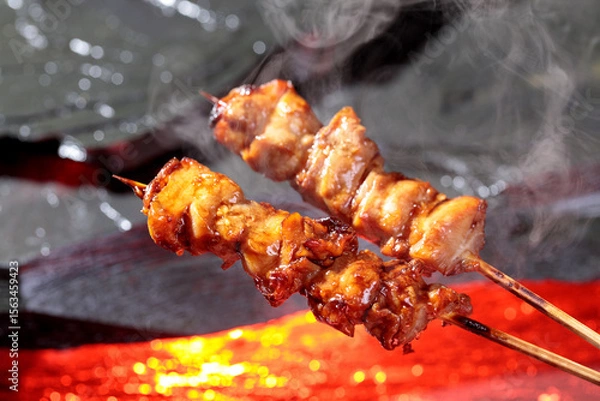 Fototapeta 焼き上がる焼き鳥イメージ