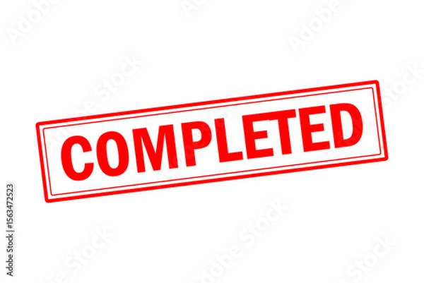 Obraz COMPLETED - Red Rubber Stamp With text message COMPLETED 
