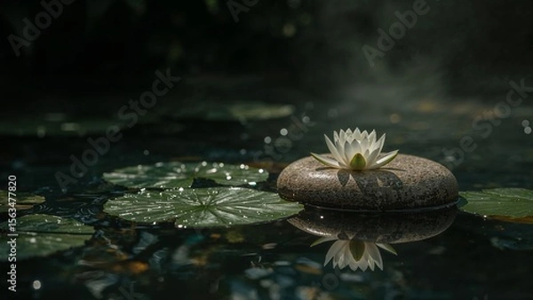 Fototapeta snail on a green leaf