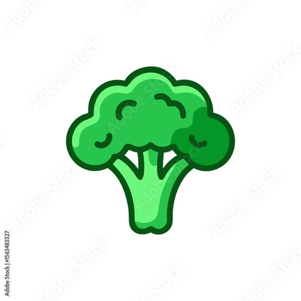 Fototapeta Modern icon of broccoli in clean vector style. Ideal for mobile health apps, infographics about diet, nutrition dashboards, or UI elements for recipe tools.