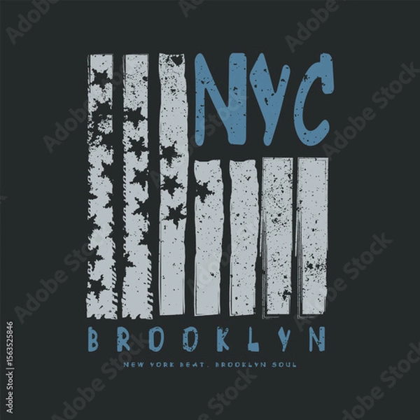 Obraz New york Brooklyn stylish t-shirt and apparel abstract design. Vector print, typography, poster