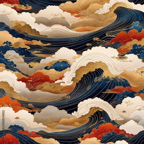 Fototapeta seamless pattern with clouds