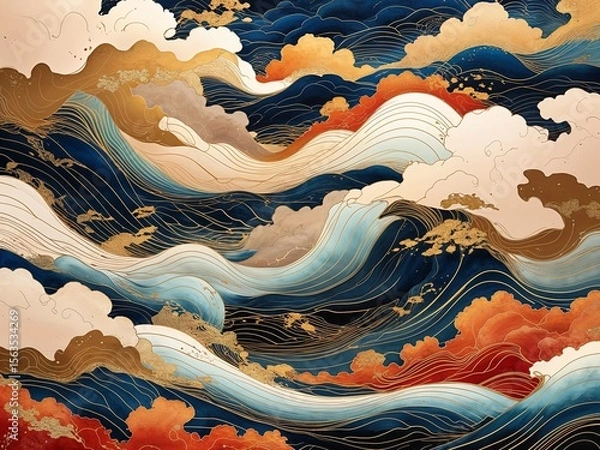 Fototapeta landscape with clouds
