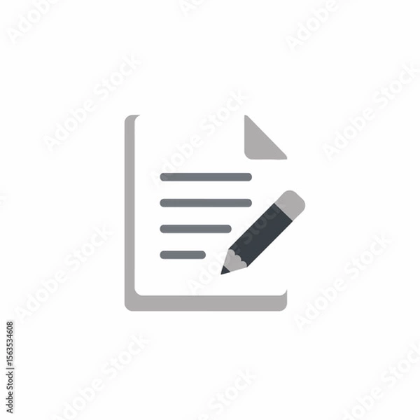 Fototapeta document file with pencil icon vector illustration