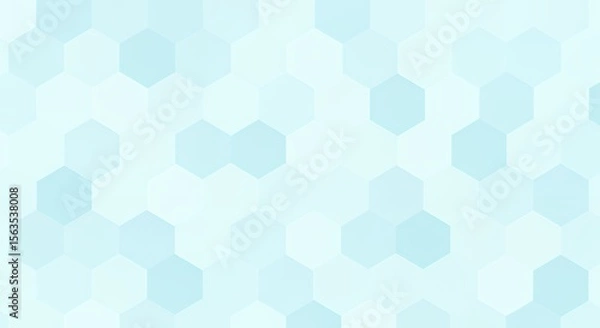 Fototapeta 優しい水色のグラデーションが広がる六角形のパターン背景