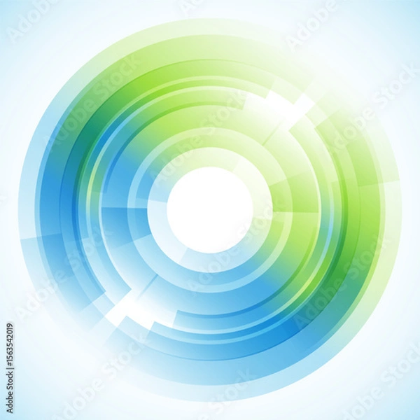 Fototapeta Geometric frame from circles, vector abstract background, wallpaper