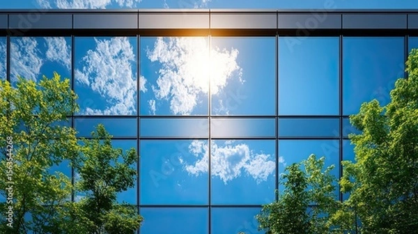 Fototapeta Build window glass that changes tint automatically.